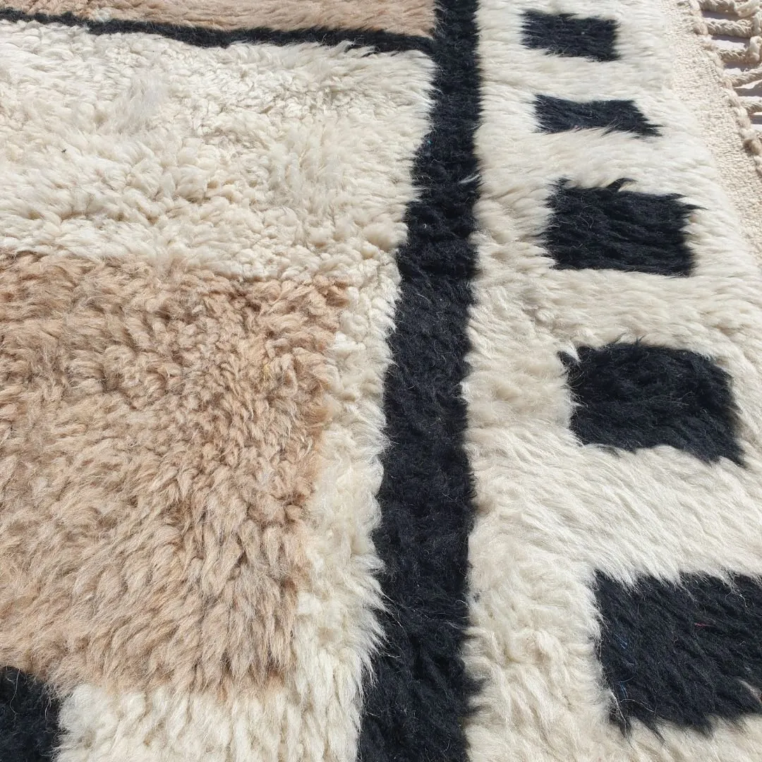 Naraba | Moroccan Beni rug White & Beige 7x10 | Ultra Soft Beni Ourain | 10x6'92 Ft | 305x211 cm