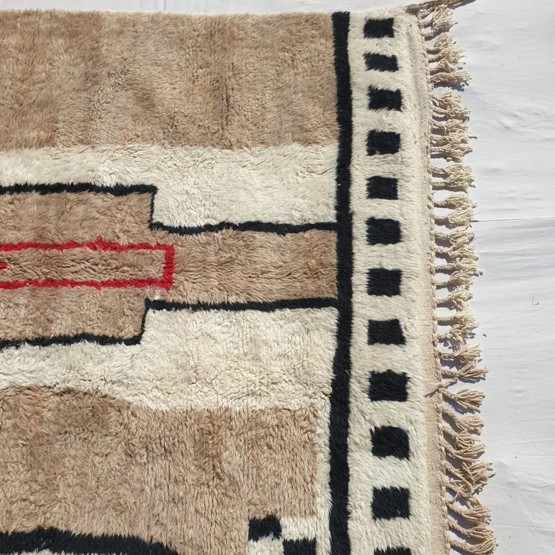 Naraba | Moroccan Beni rug White & Beige 7x10 | Ultra Soft Beni Ourain | 10x6'92 Ft | 305x211 cm