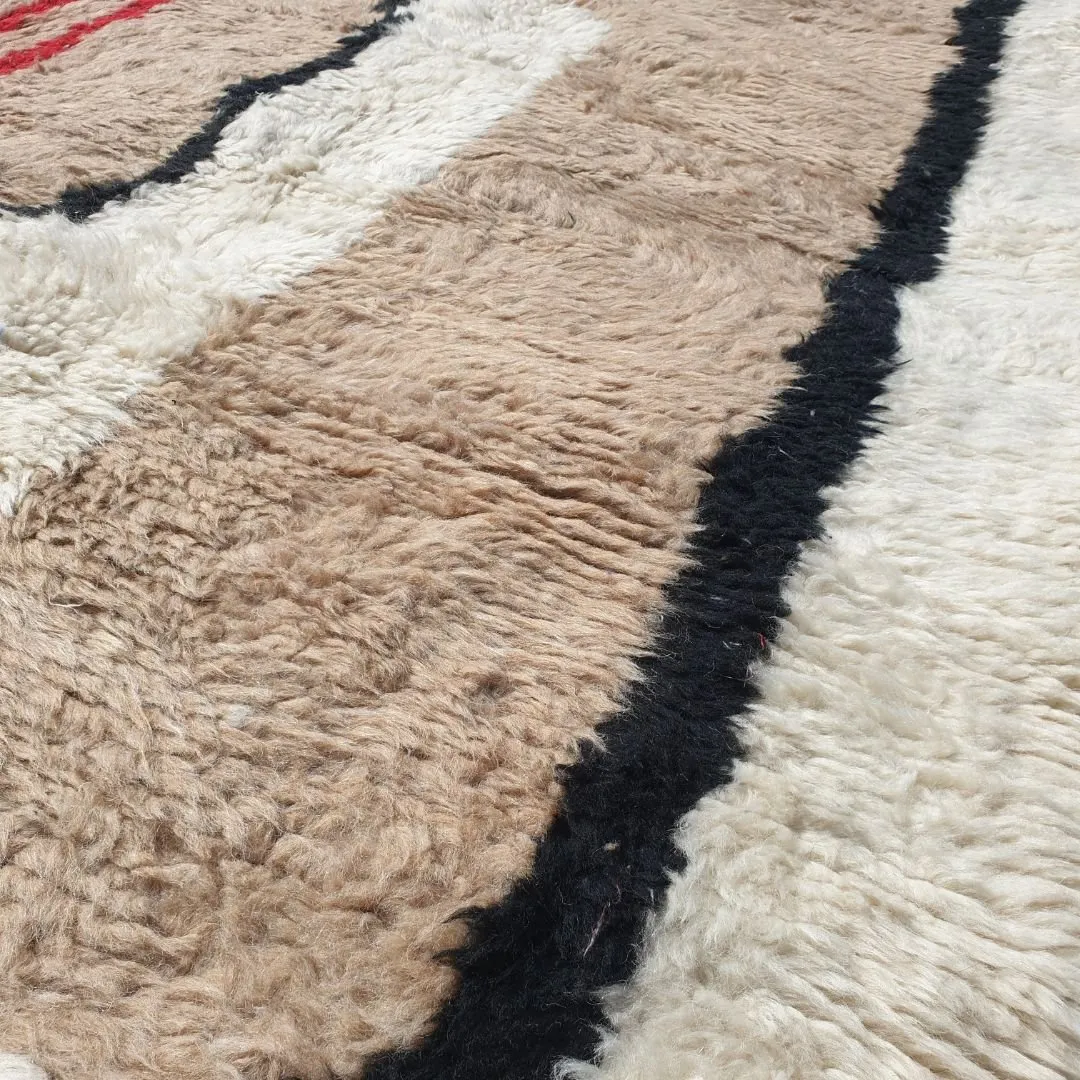Naraba | Moroccan Beni rug White & Beige 7x10 | Ultra Soft Beni Ourain | 10x6'92 Ft | 305x211 cm