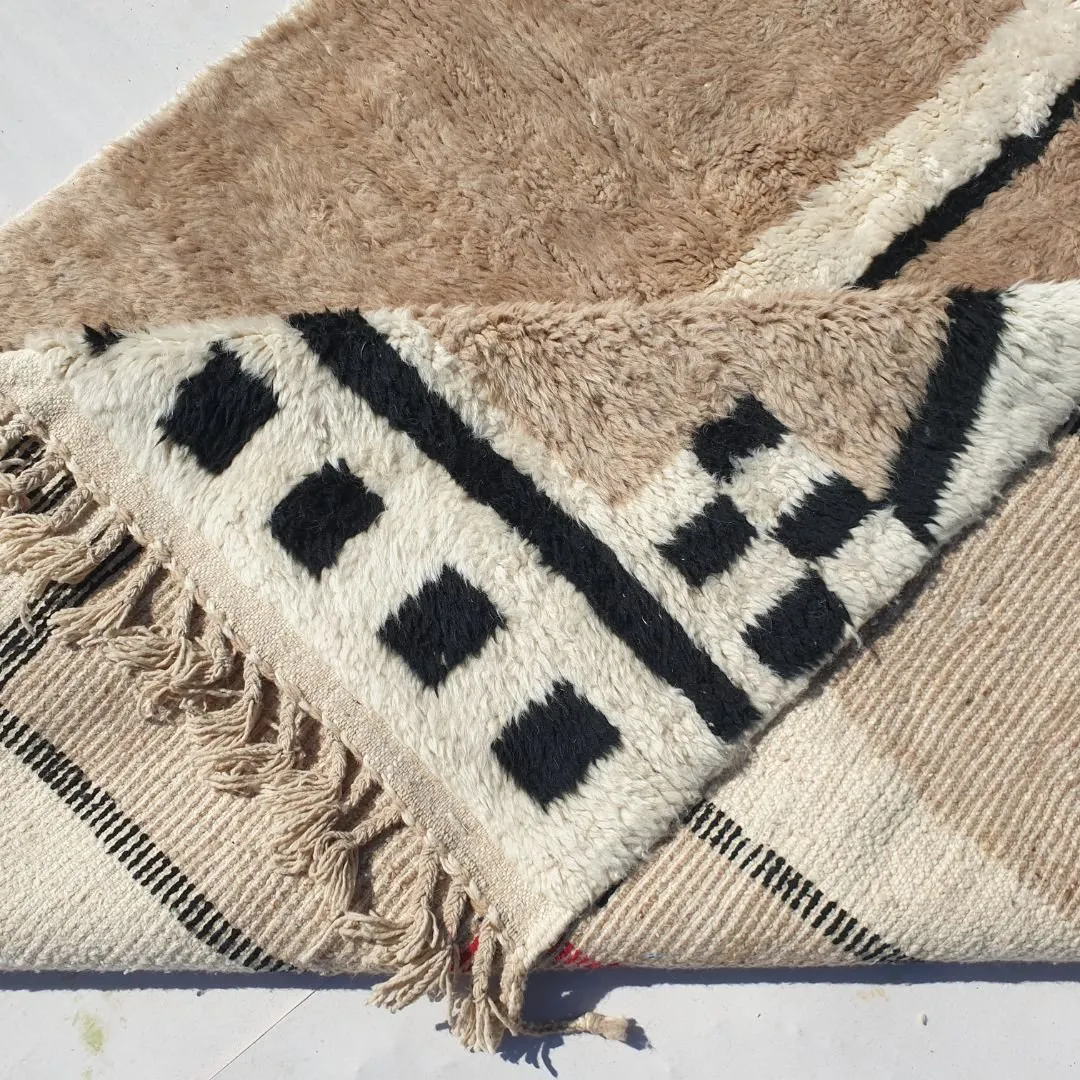 Naraba | Moroccan Beni rug White & Beige 7x10 | Ultra Soft Beni Ourain | 10x6'92 Ft | 305x211 cm