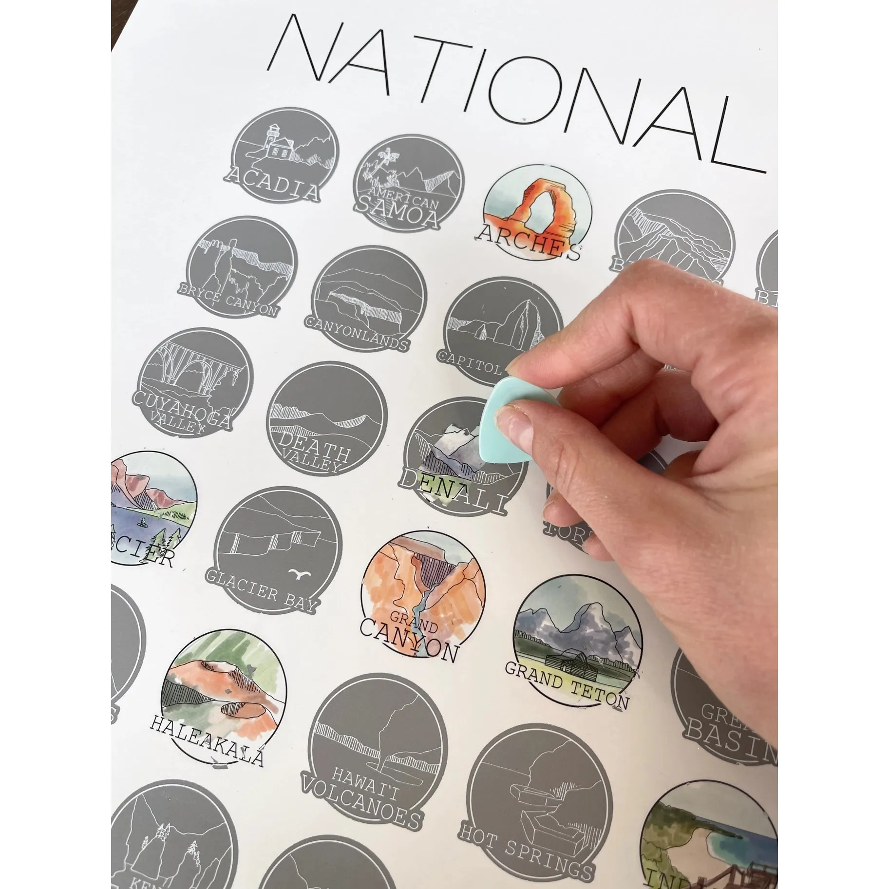 National Parks Scratch Off Bucket List
