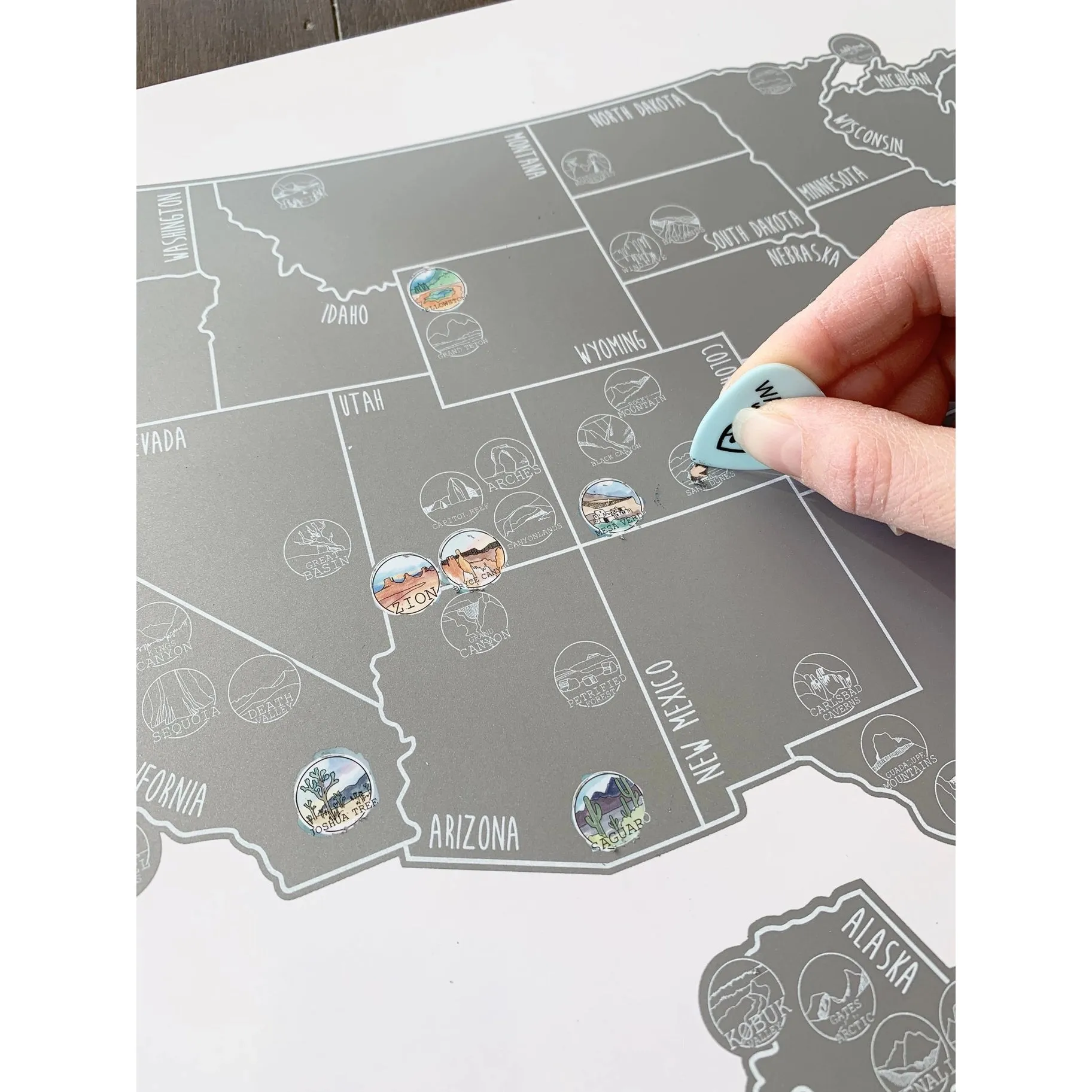 National Parks US Scratch Off Map
