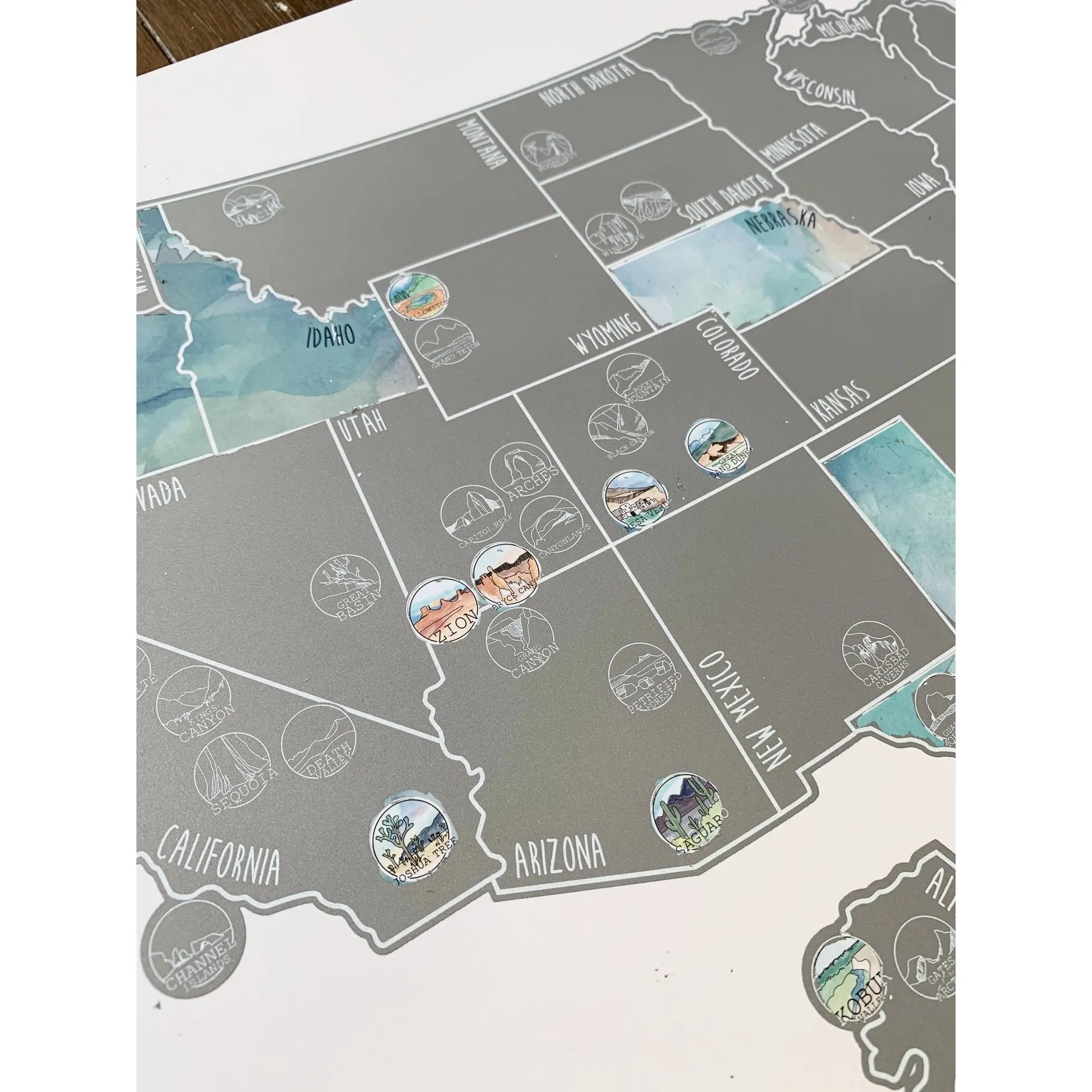 National Parks US Scratch Off Map