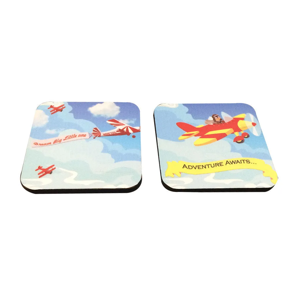 Personalised Table Mat & Coasters Set<br> Airplanes