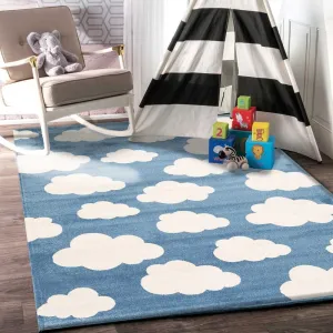 Piccolo Blue and White Cloud Kids Rug 120x170cm