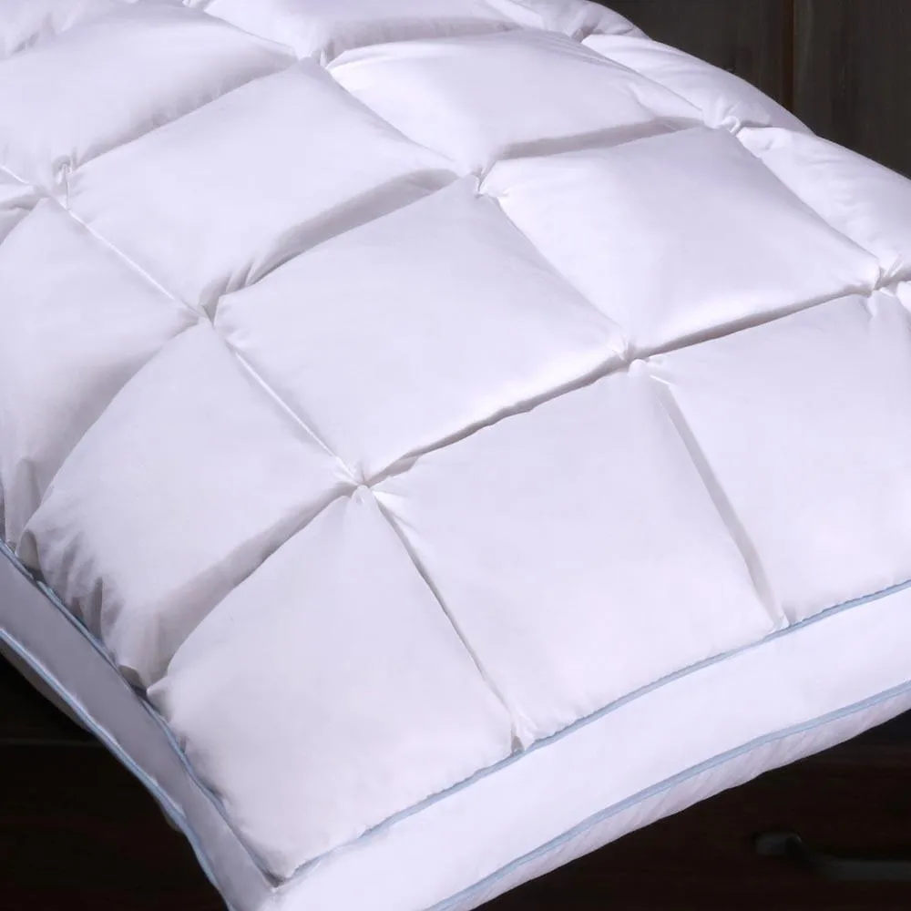 Pleated Goose Down Pillow 600 Thread Count French Bread Firm Neck Support