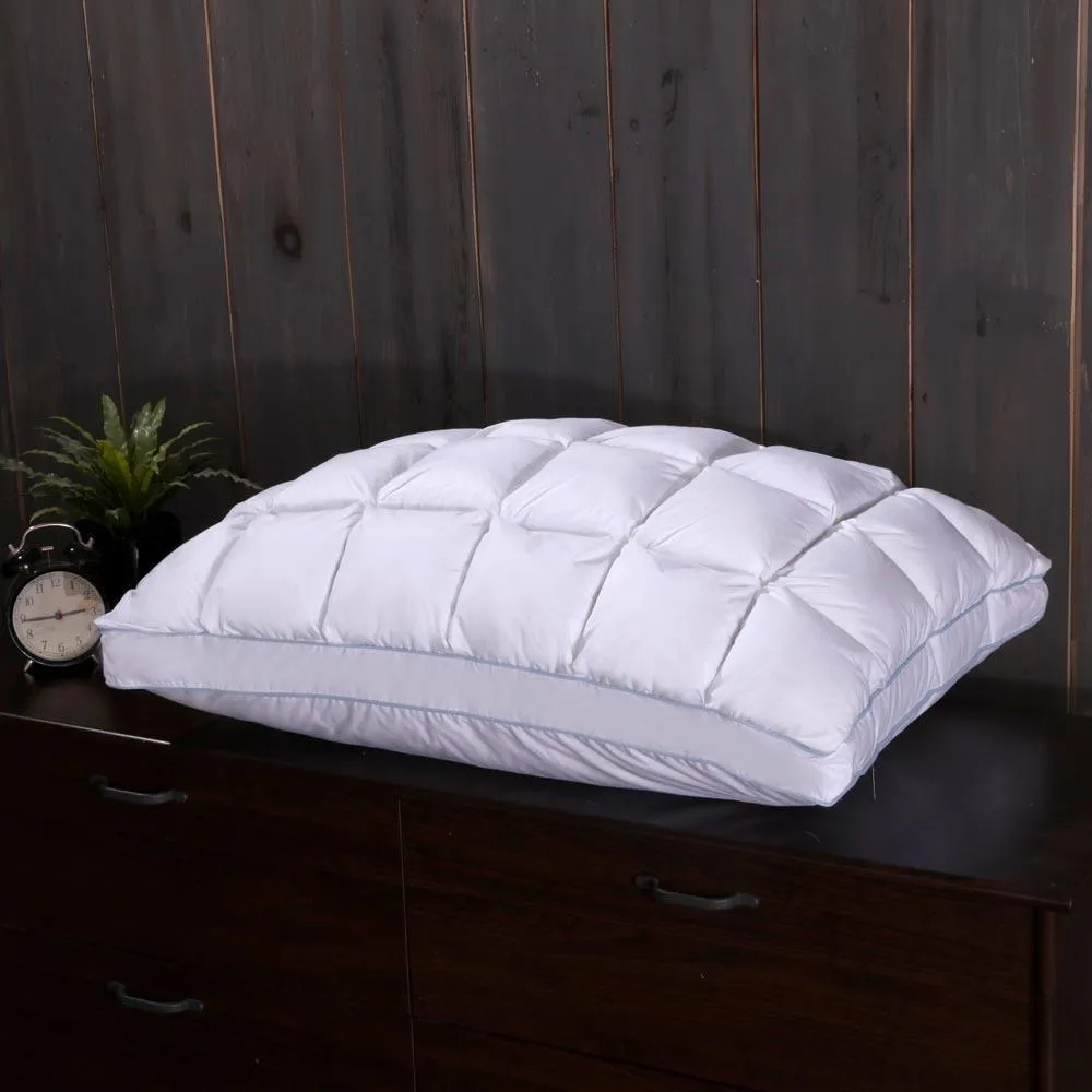Pleated Goose Down Pillow 600 Thread Count French Bread Firm Neck Support