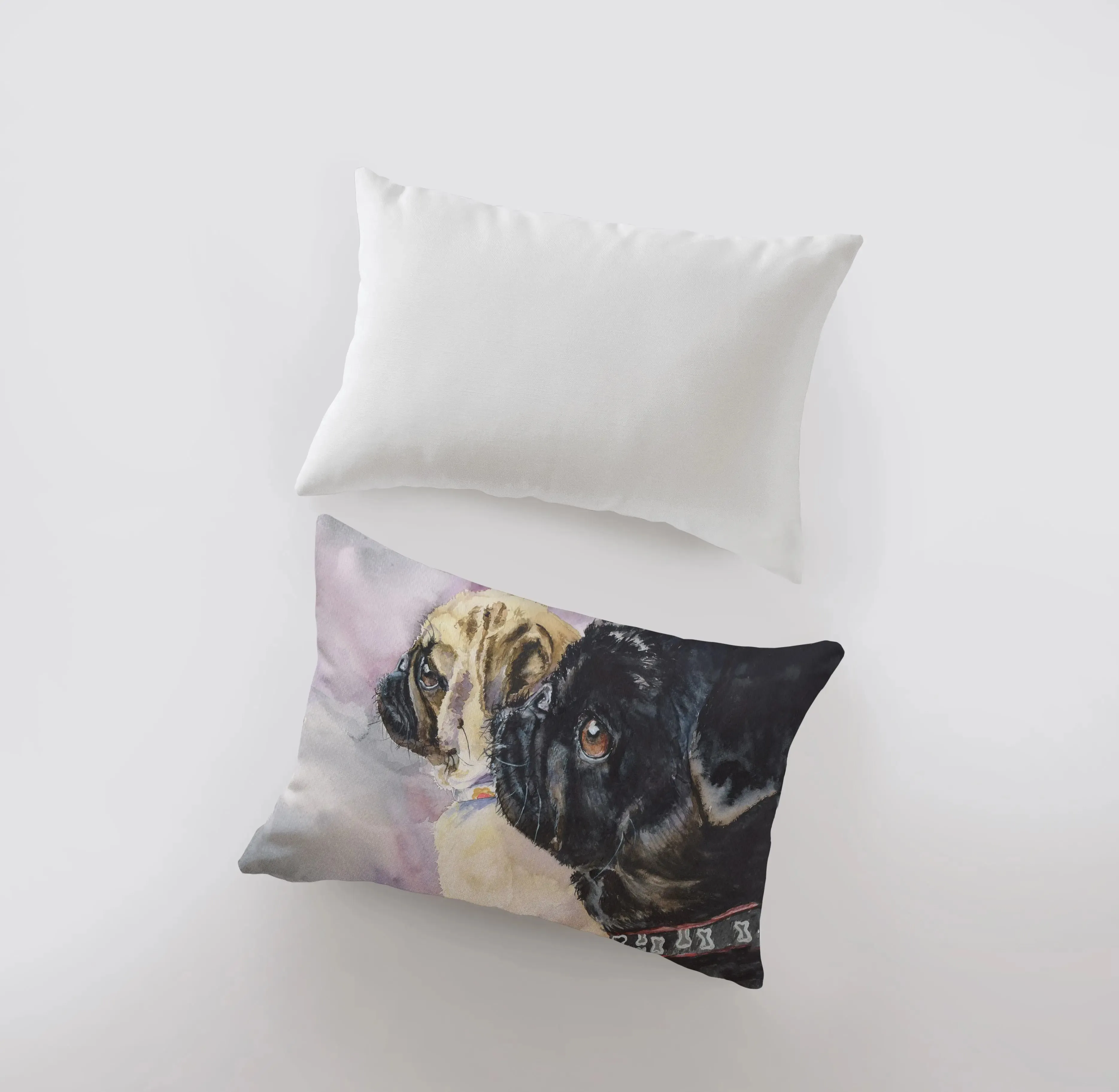 Pugs | Watercolor Pugs | 18x12 | Pillow Cover | Home Decor | Custom Dog Pillow | Pug Mom | House  | Dog Lover Gift | Dog Mom Gift | Pillows