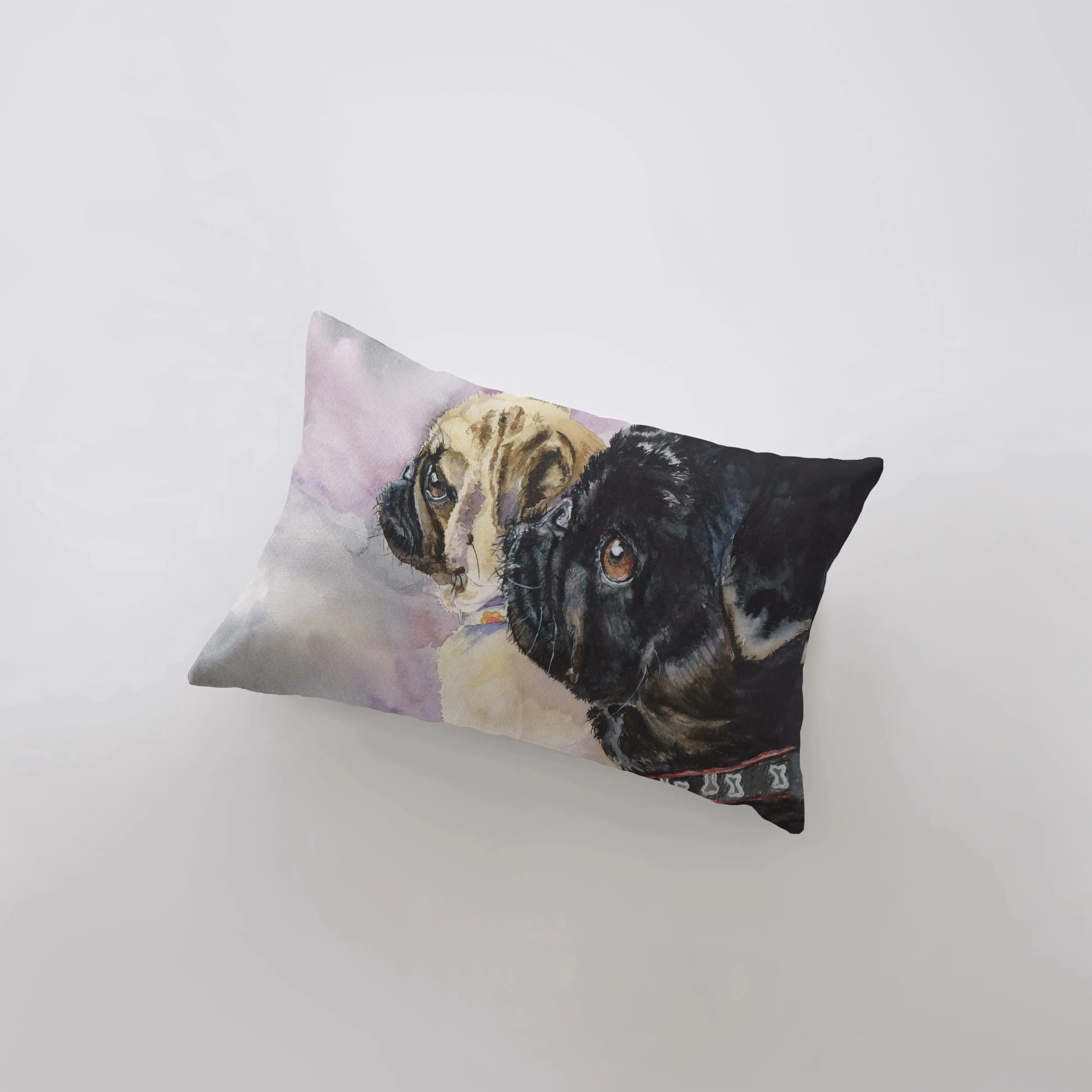 Pugs | Watercolor Pugs | 18x12 | Pillow Cover | Home Decor | Custom Dog Pillow | Pug Mom | House  | Dog Lover Gift | Dog Mom Gift | Pillows