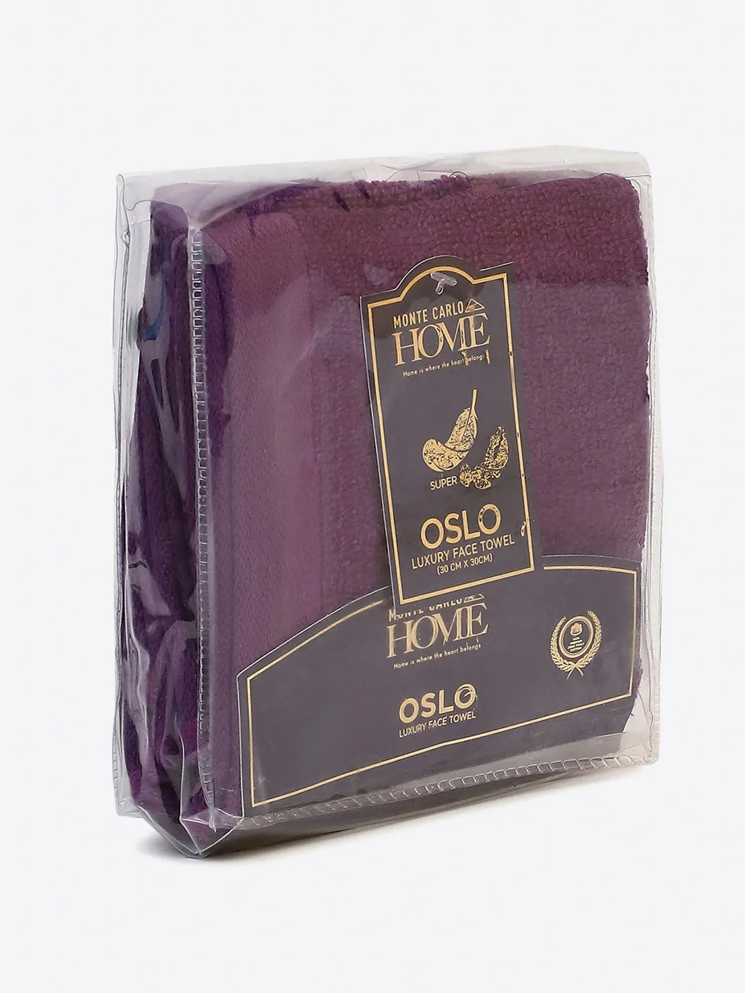 Purple Cotton Solid 600 GSM Face Towel (Pack of 4)