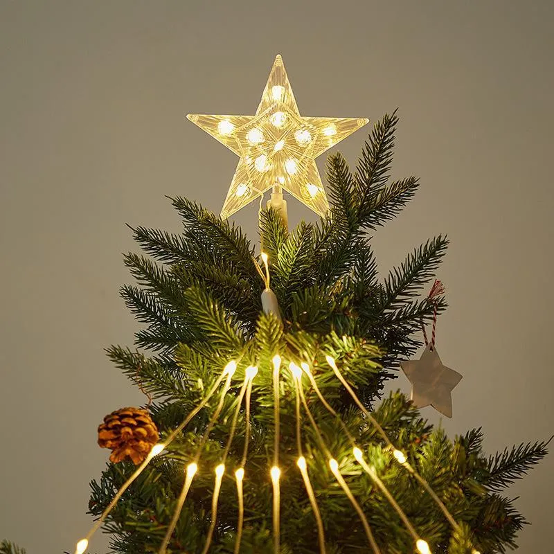 Quntis 2M IP44 Christmas Star Waterfall Lights – Plug-in Outdoor XMAS Tree Lights for Festive Ambiance & Holiday Decor