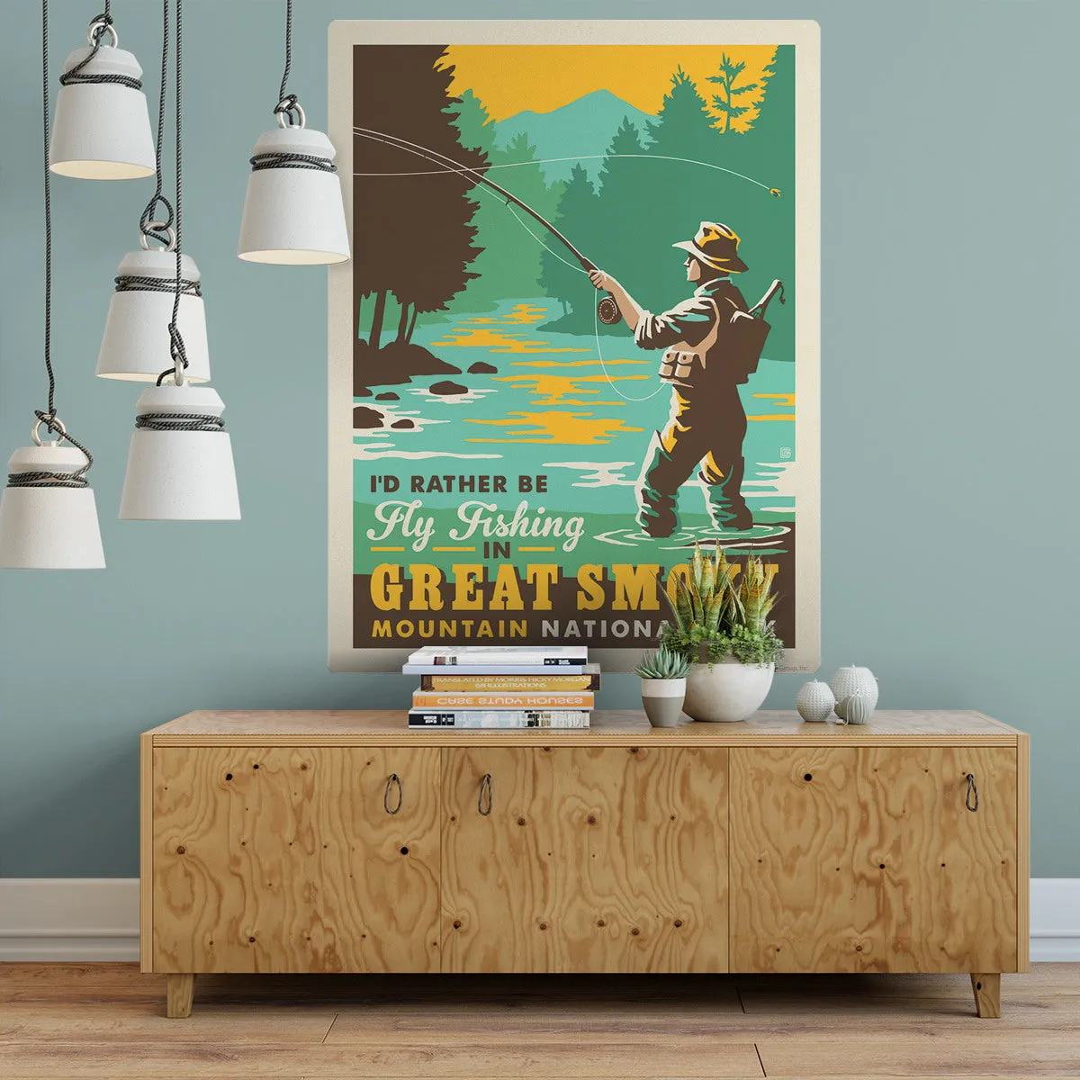 Rather Be Fly Fishing Decal Smoky Mtns National Park