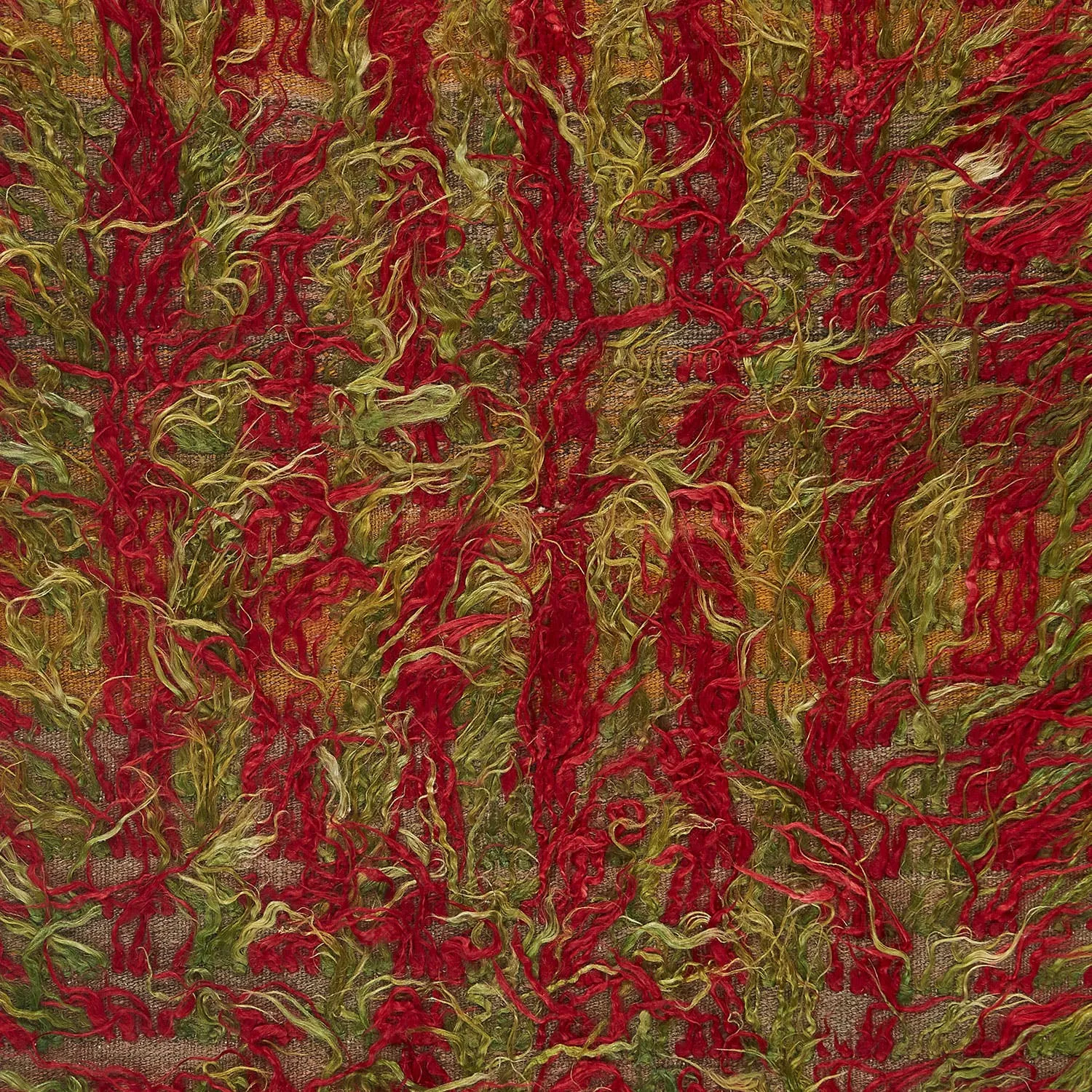 Red & Green Vintage Traditional Wool Rug - 3'3" x 4'7"