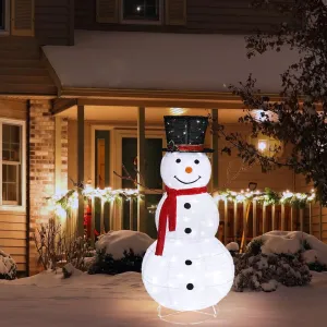 relaxed 4ft Lighted Pop-Up Snowman Christmas Snowman for Christmas Outdoor Decoration with Top Hat A
