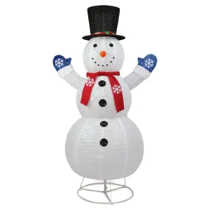 relaxed 4ft Lighted Pop-Up Snowman Christmas Snowman for Christmas Outdoor Decoration with Top Hat C