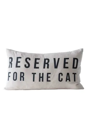 Reserved for the Cat Cotton Lumbar Pillow