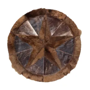Round Western Rug - Bison Star & Edge 72"