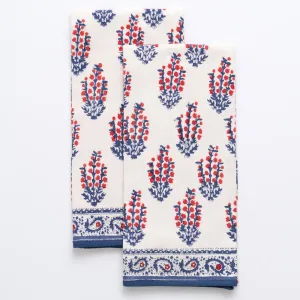 Sagar Red & Blue Tea Towels