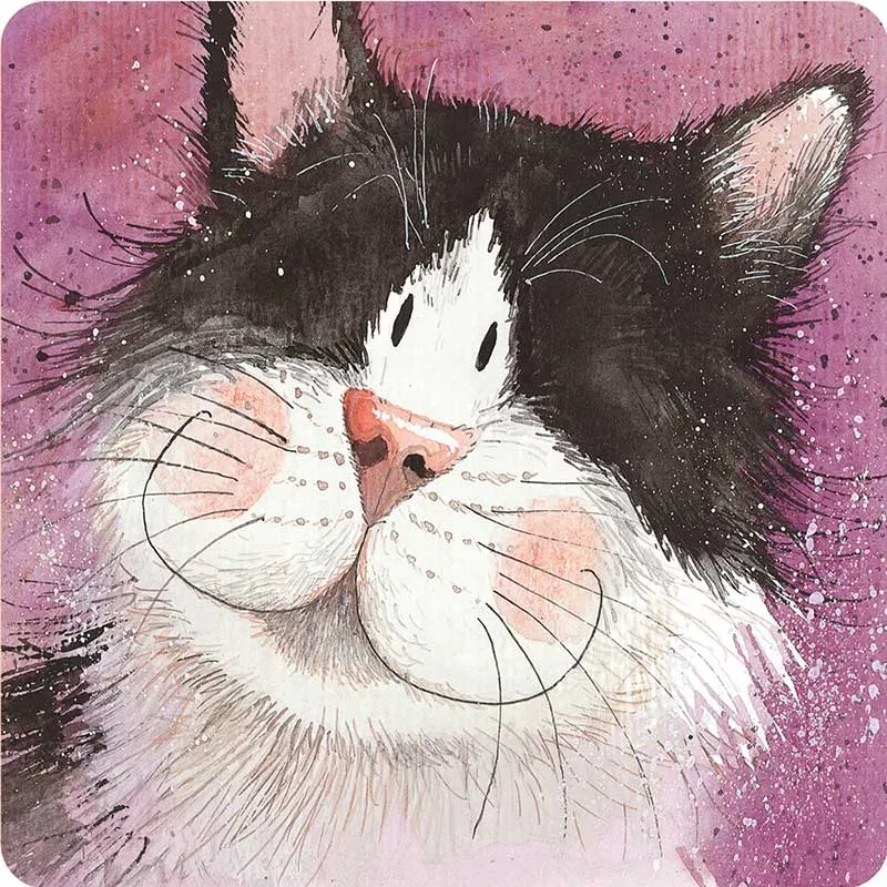 Set of 2 Alex Clark Frisky Cat Coasters