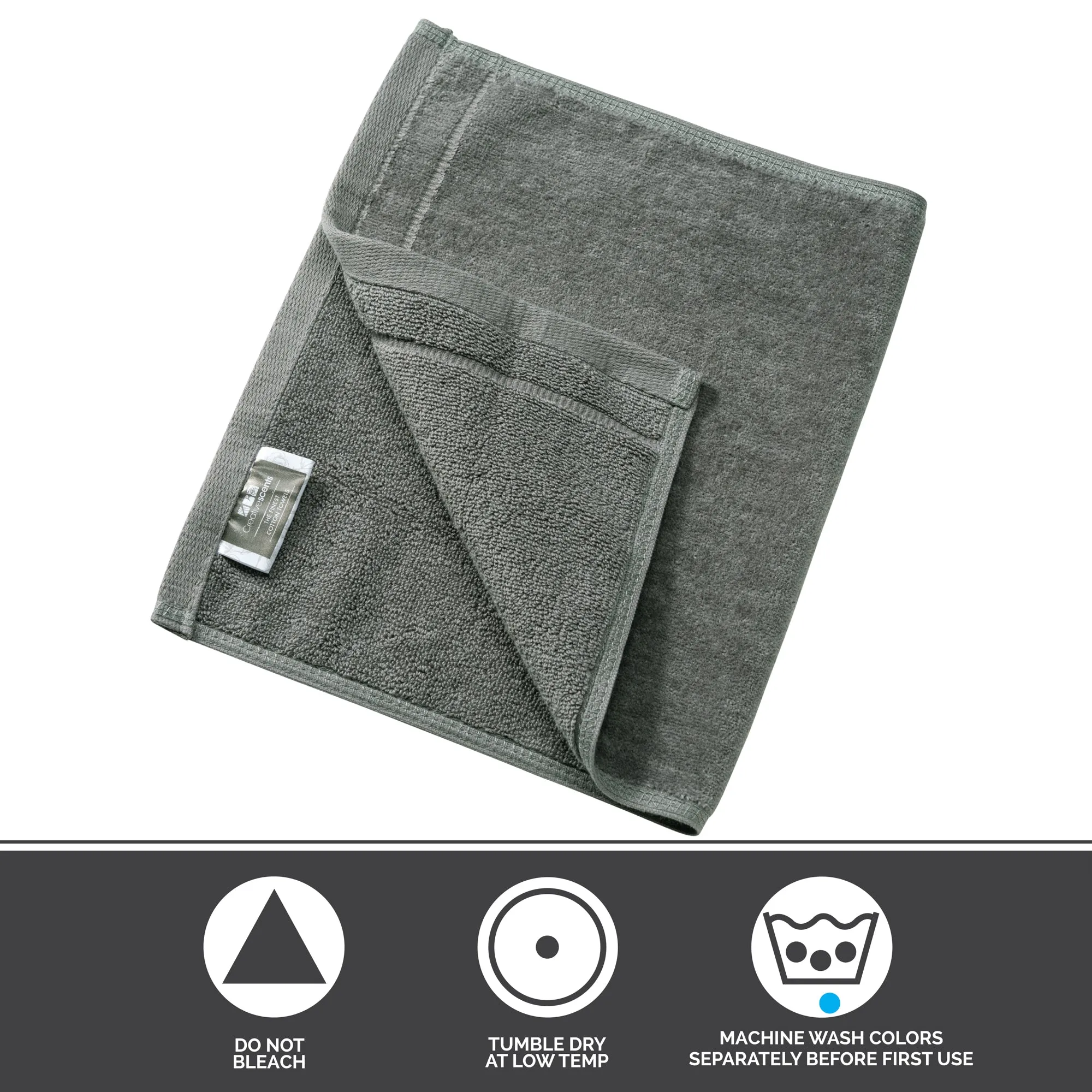 Set of 2 Silver Embroidered Monogrammed Towels - Initial O (Wholesale)