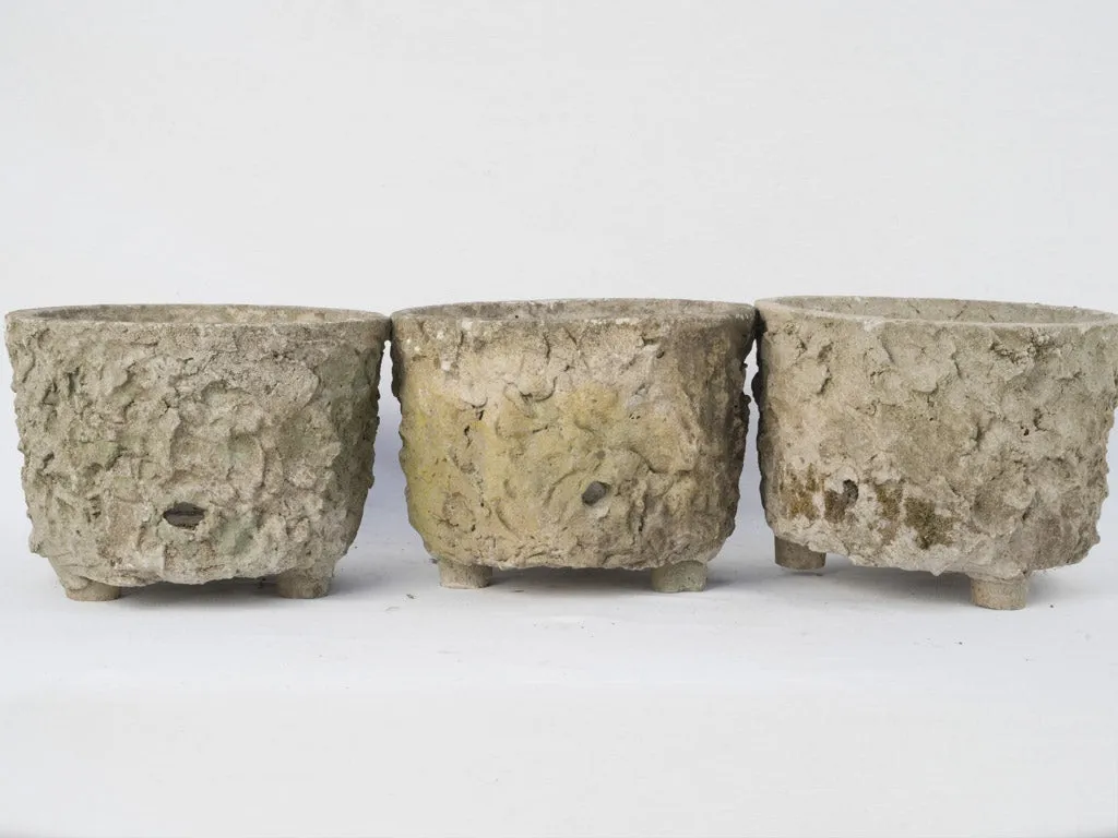 Set of 5 faux bois garden planters