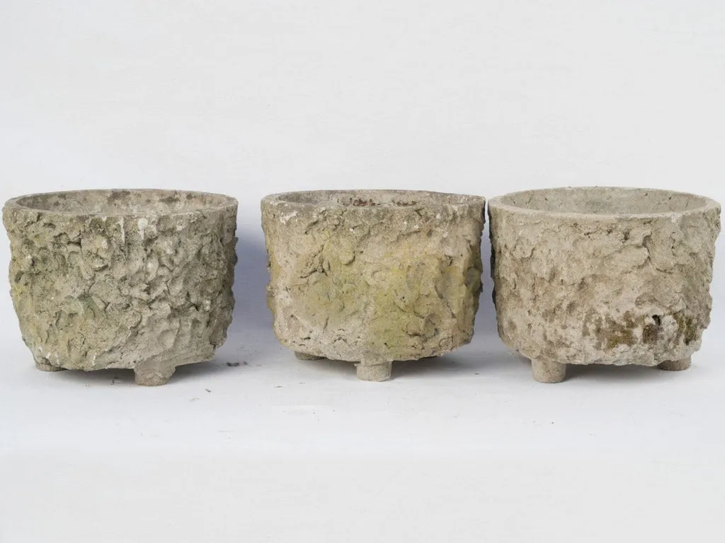 Set of 5 faux bois garden planters
