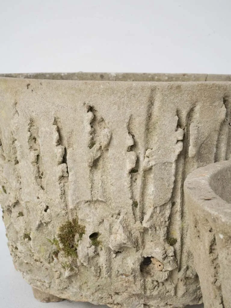 Set of 5 faux bois garden planters