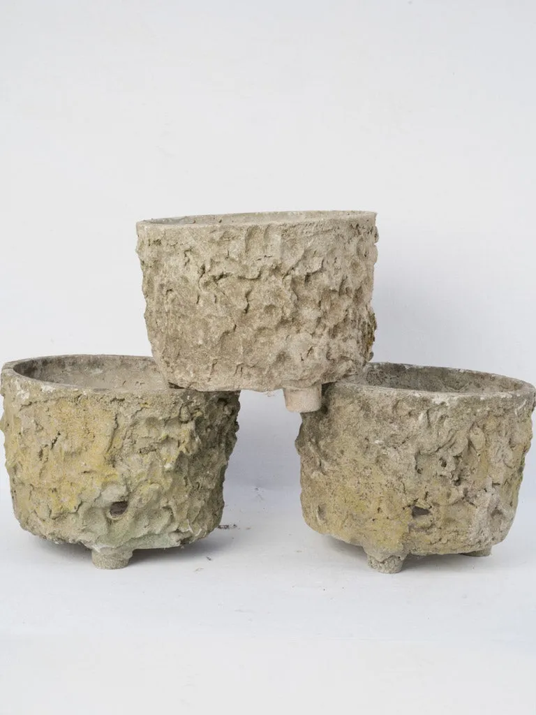 Set of 5 faux bois garden planters