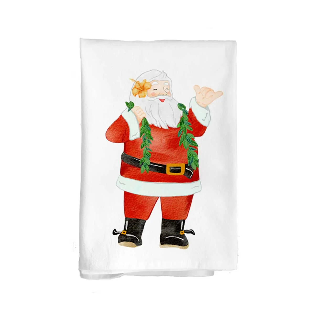 Shaka Santa Flour Sack Kitchen Towel