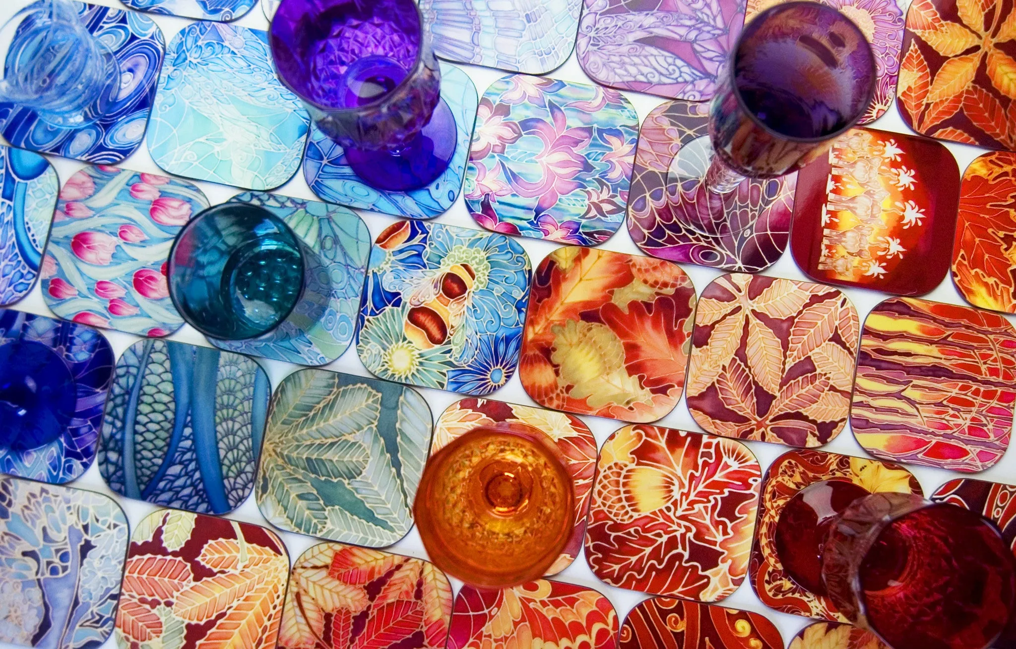 Shells Table Mats & Coasters - Blue Green Placemats & Coasters - Round Placemats & Coasters
