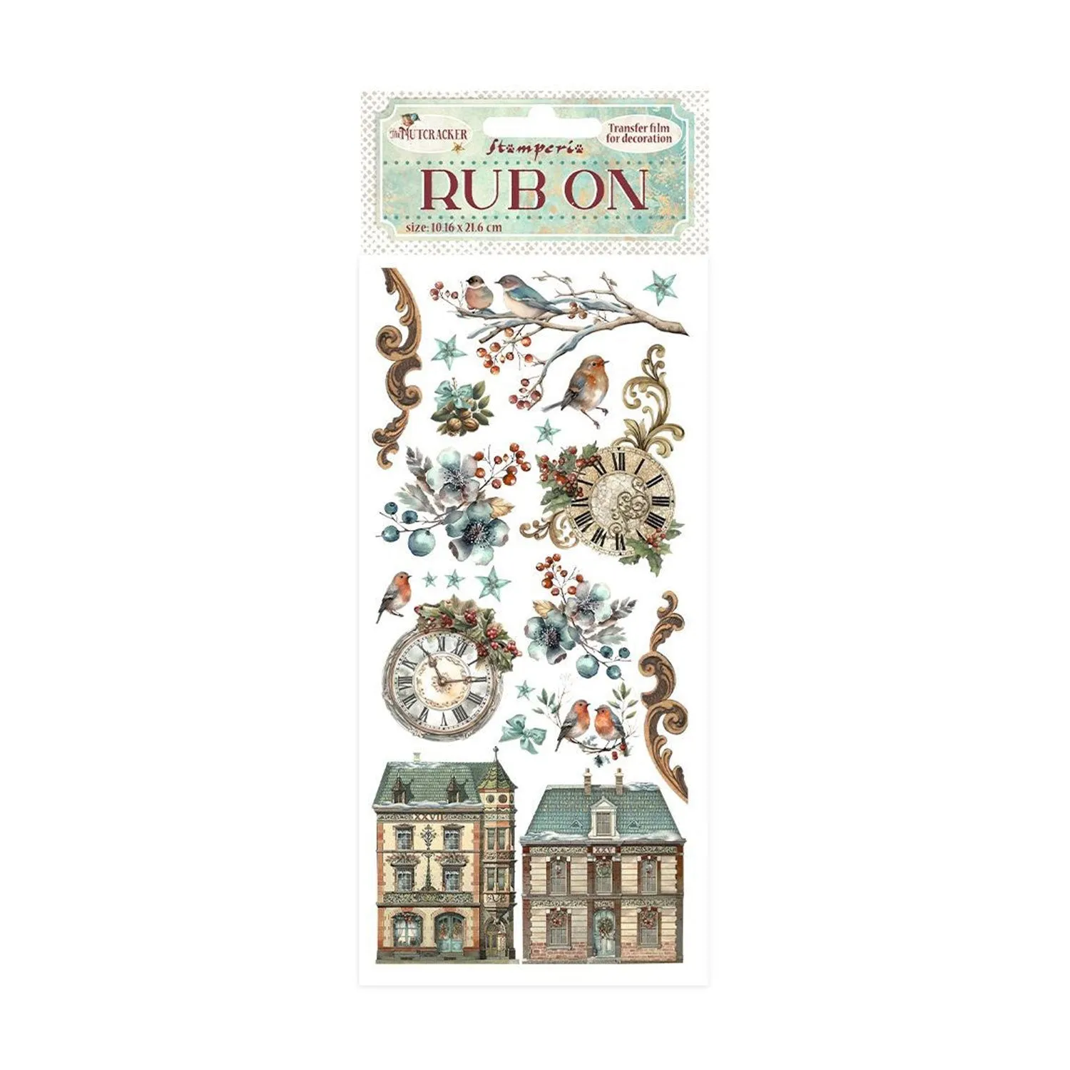 Stamperia Rub-On 4"x 8.5" - The Nutcracker - Clocks