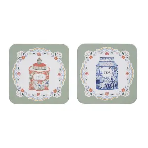 Tea Tins Coasters - 4 Pack One Size in Multi