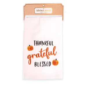 Thankful Grateful Blessed 100% Cotton Kitchen Tea Towel