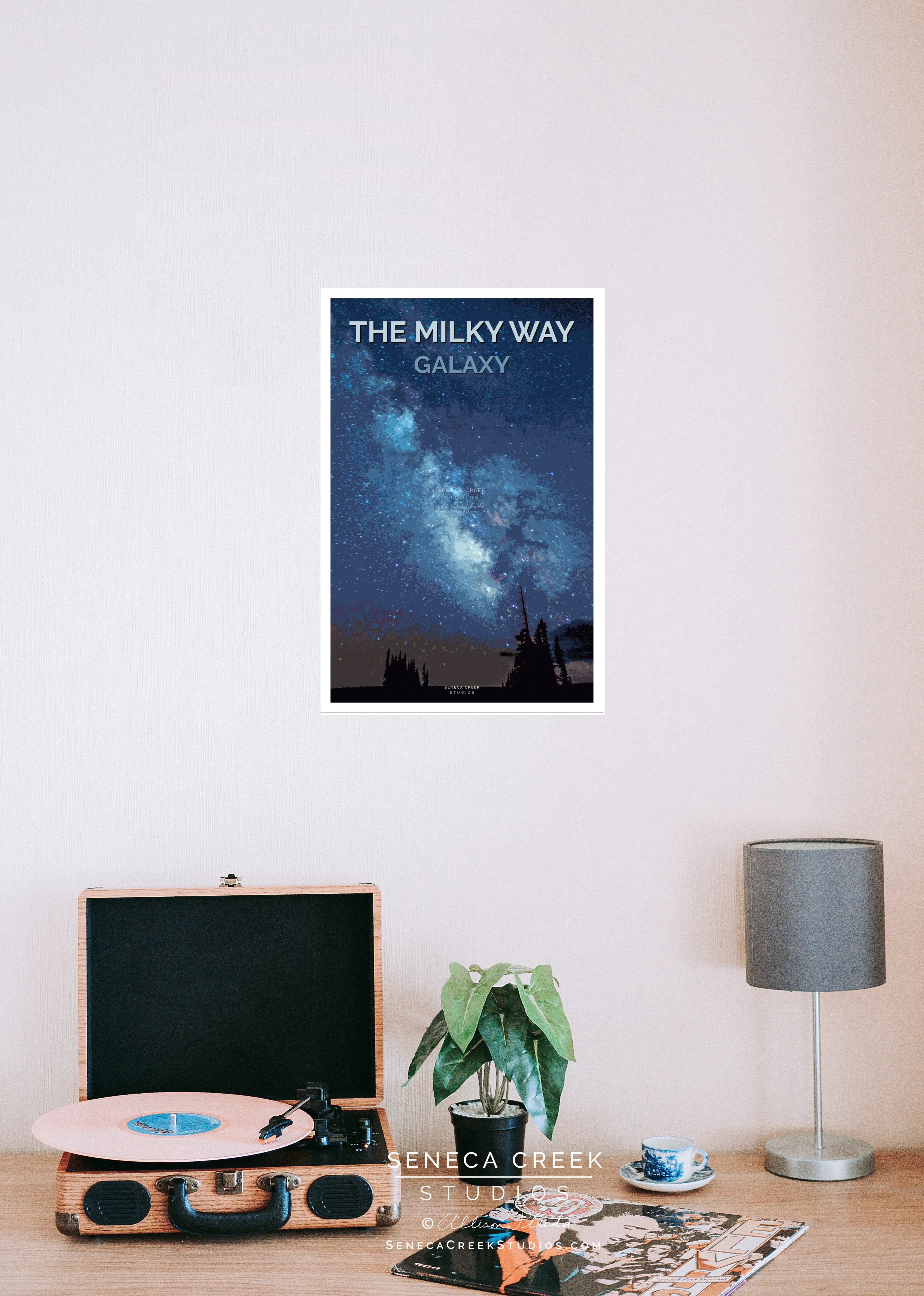 “The Milky Way Galaxy, Dark Night Sky Stars” 12x18 High Quality Vintage Poster Art Print - Original Artwork