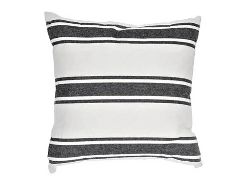 Throw Pillow Cover - White with Black Stripes - Lina