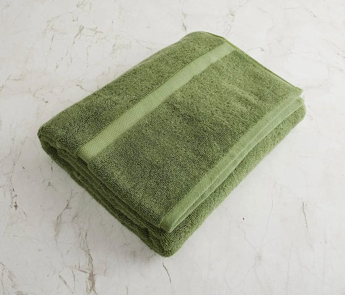Toro Blu Large Size Face Towel 500 GSM for Men & Women,140x70cm (LGT GREEN)