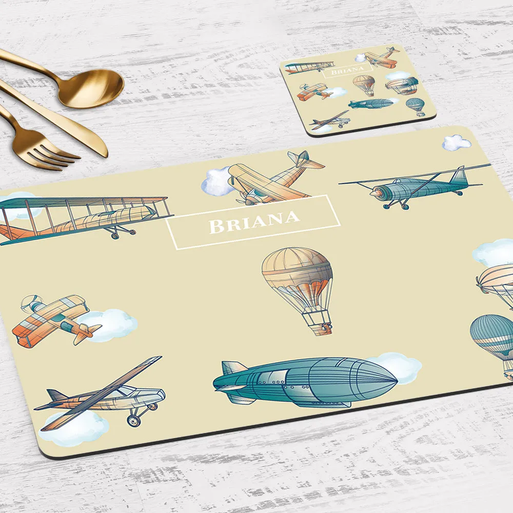 Transport Tableware Set (kids) (4 Placemats & 4 Casters)