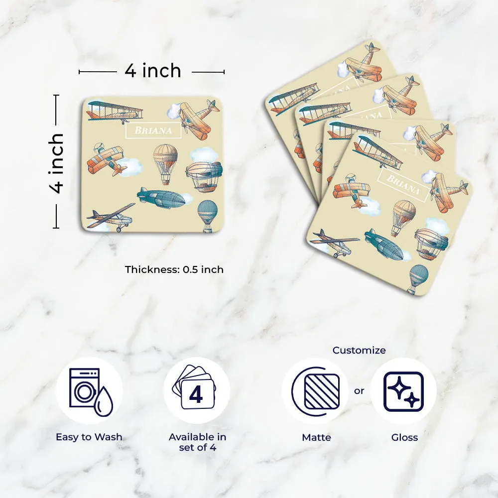 Transport Tableware Set (kids) (4 Placemats & 4 Casters)