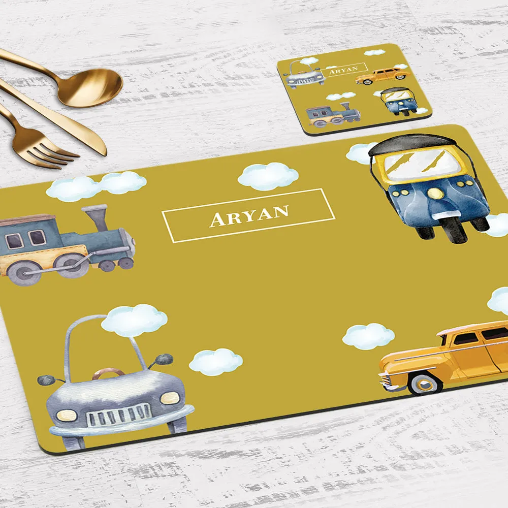 Transport Tableware Set (kids) (4 Placemats & 4 Casters)