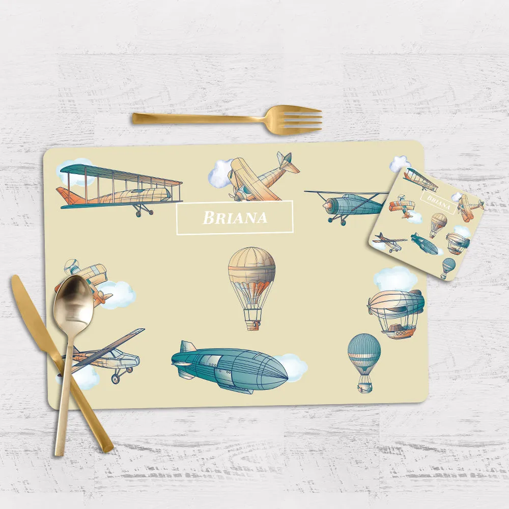 Transport Tableware Set (kids) (4 Placemats & 4 Casters)