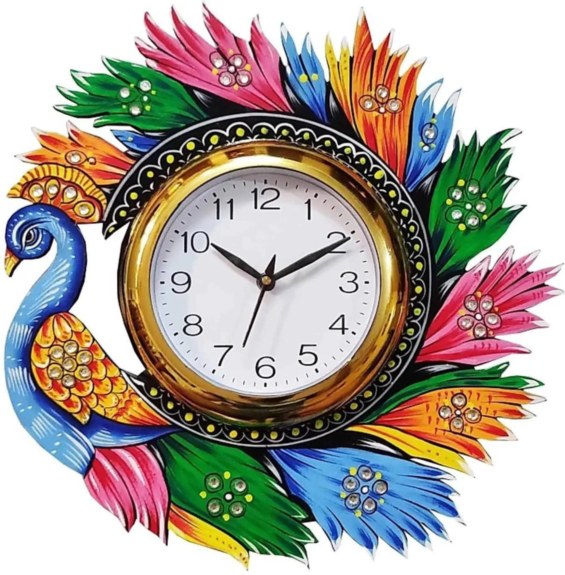 VASTVA Antique Designer Wooden 13 Inch Wall Clock for Home, Living Room, and Office Fancy Big Size-WC-511