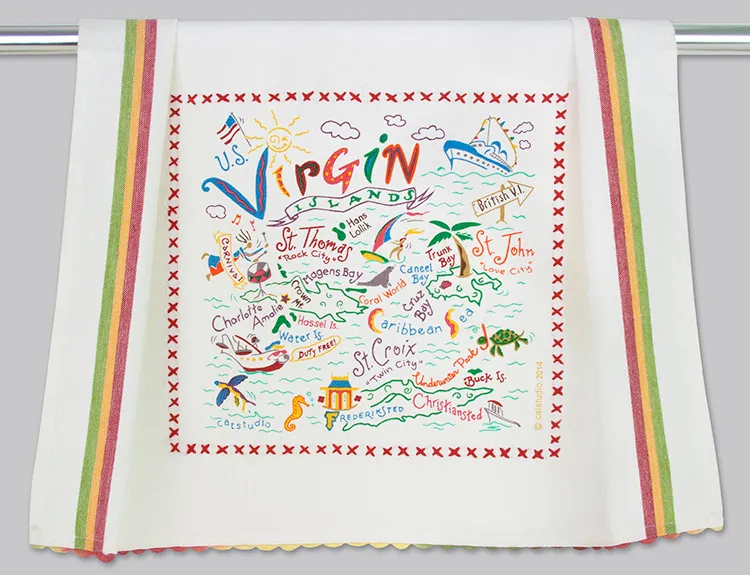 VIRGIN ISLES DISH TOWEL BY CATSTUDIO