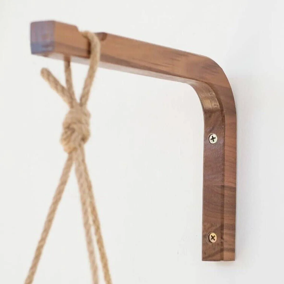 Walnut Or Birch Wall Hanger For Hanging Plants