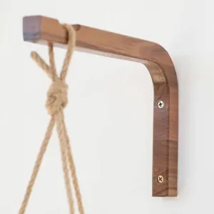 Walnut Or Birch Wall Hanger For Hanging Plants