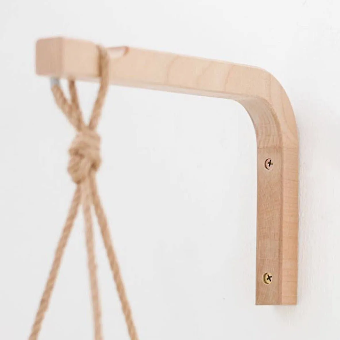 Walnut Or Birch Wall Hanger For Hanging Plants
