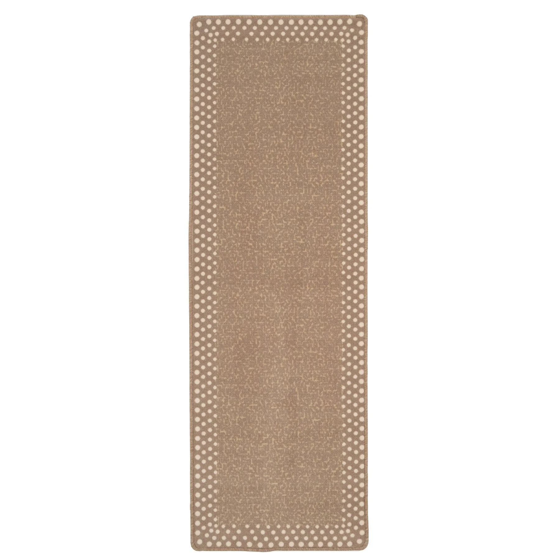 Washable Beige Polka Border Mat