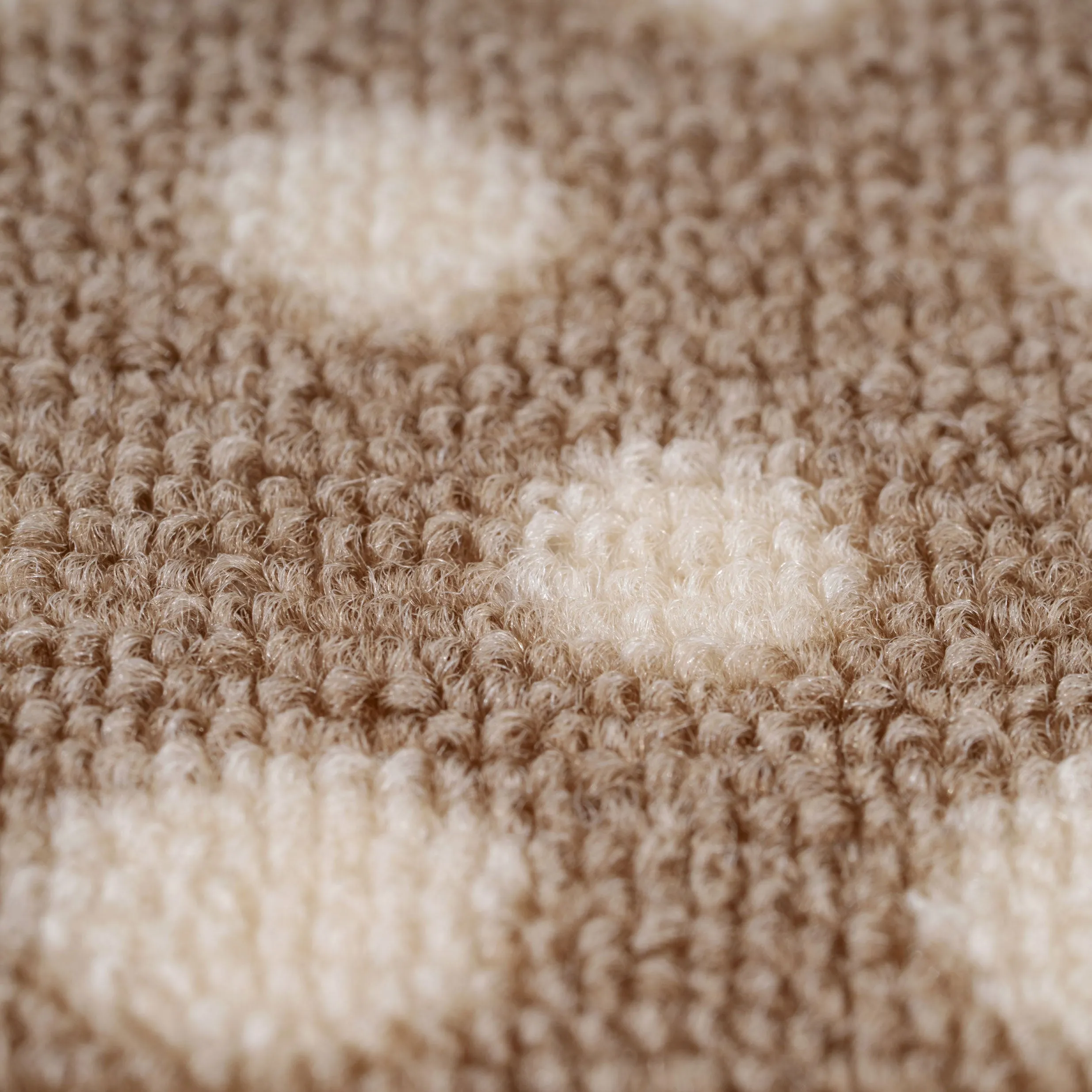 Washable Beige Polka Border Mat