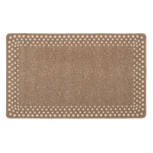 Washable Beige Polka Border Mat
