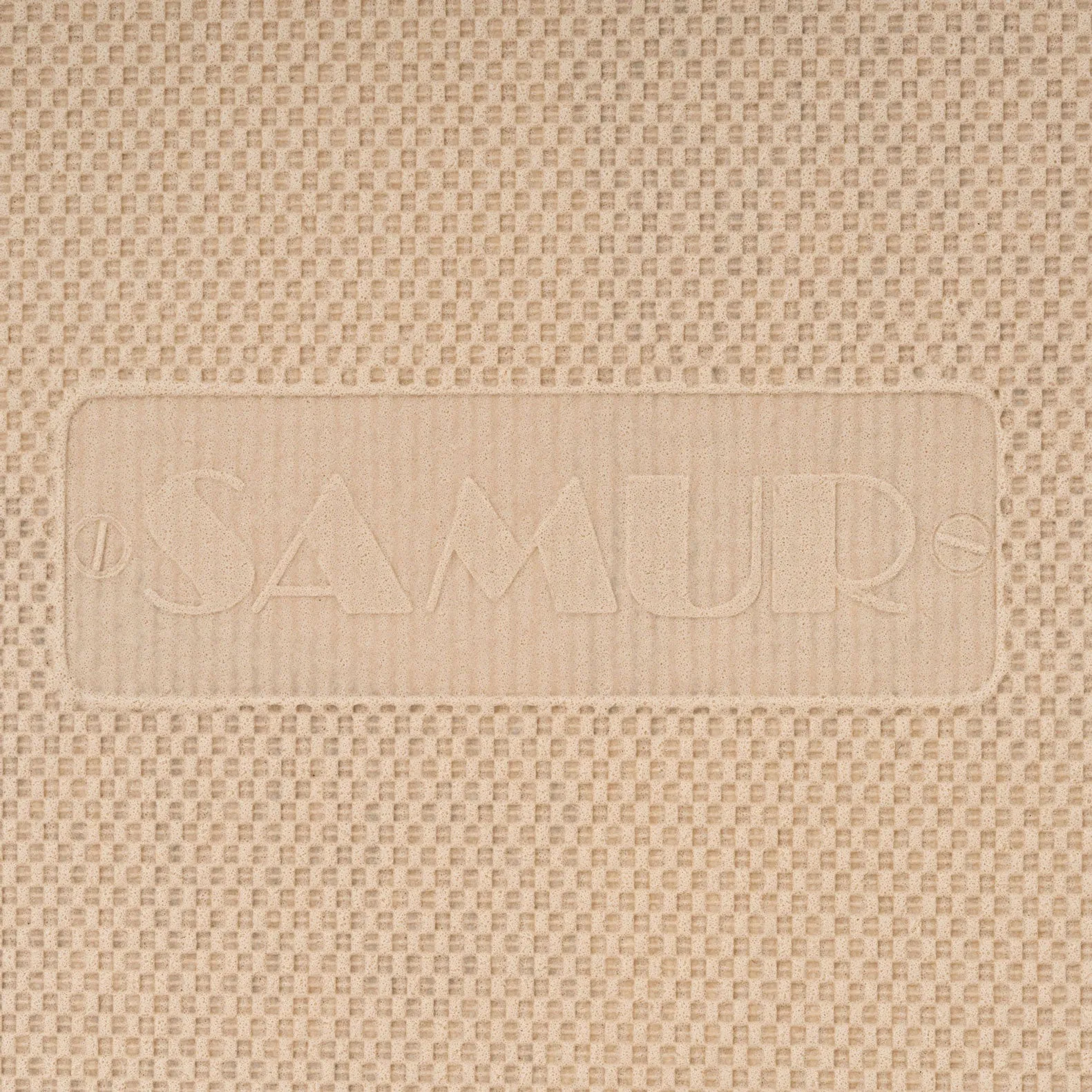 Washable Beige Polka Border Mat
