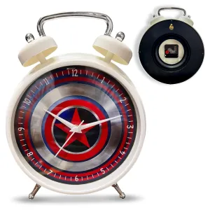 Wembley Star Theme Desk & Wall Clock Analogue Table Clock with Glass for Home/Bedroom/Living Room/Kitchen/Office - Multicolor